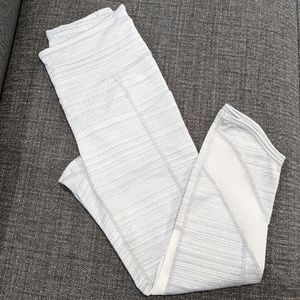 Athleta Light Gray Striped Leggings